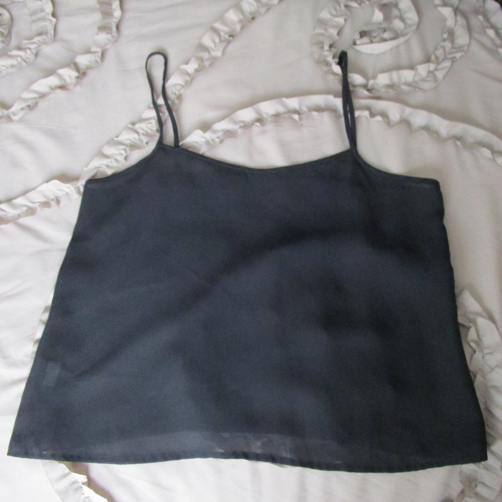 sheer silky black camisole